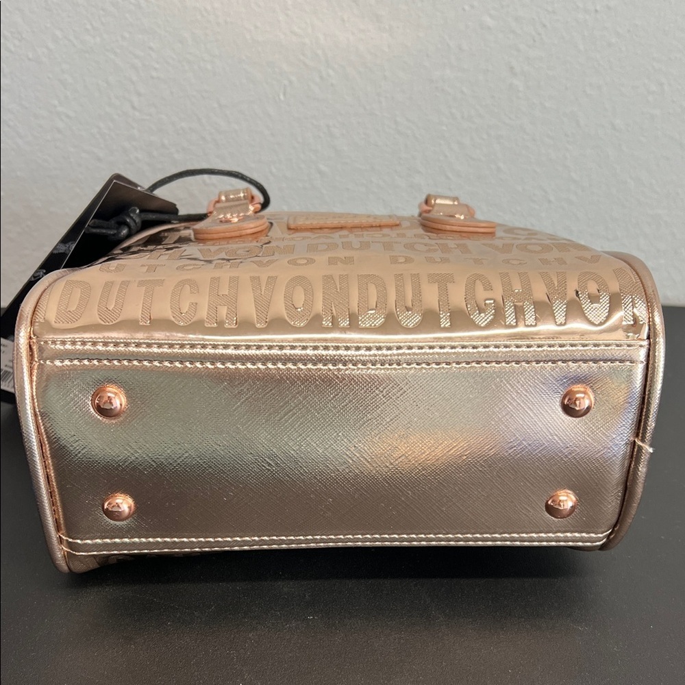 Von Dutch | Rose Metallic Gold Mini Bowling Bag - Picture 13 of 13
